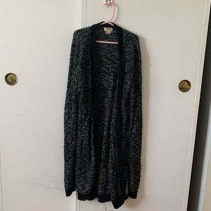 Black and white knit cardigan